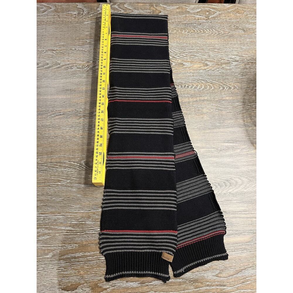 Vintage Y2K Fossil Striped Scarf Wool Blend Preppy Heritage - Picture 5 of 6